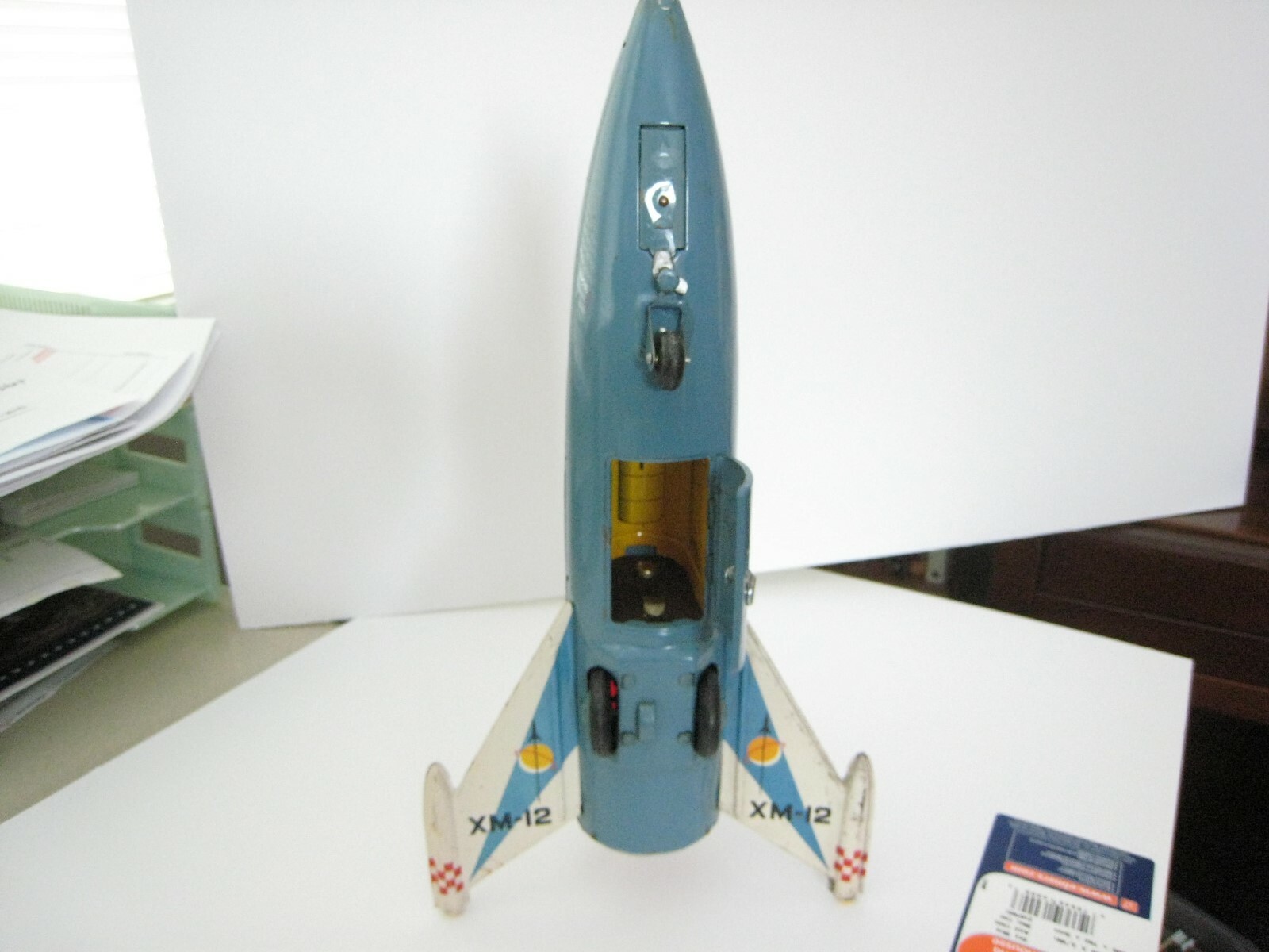 RARE YONEZAWA XM-12 MOON ROCKET 1958, ALL ORIGINAL WITH REPRODUCTION BOX