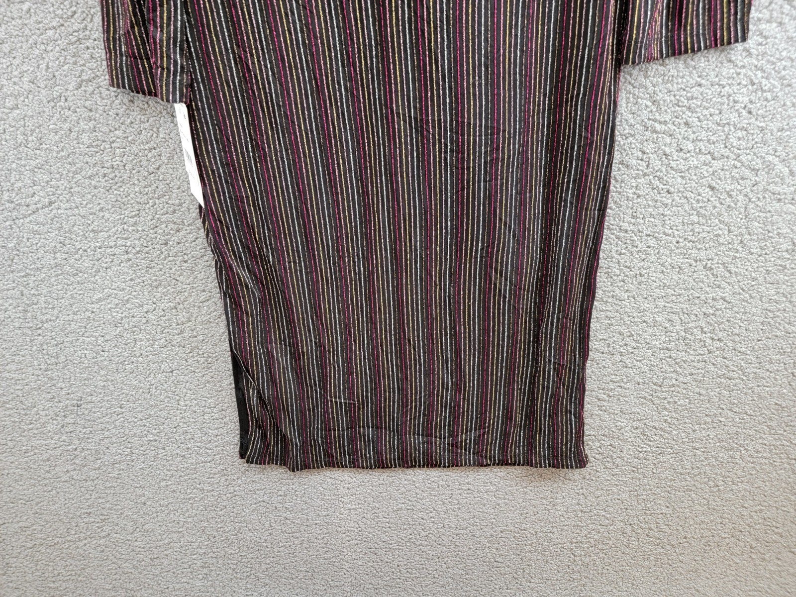 French Connection Paula Keyhole Midi Dress Women's XL Blackout Multi Round Neck - Picture 12 of 16