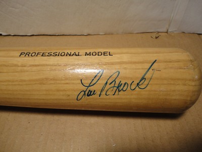 Lou Brock Autographed Rawlings Adirondack P302 Big Stick Baseball Bat