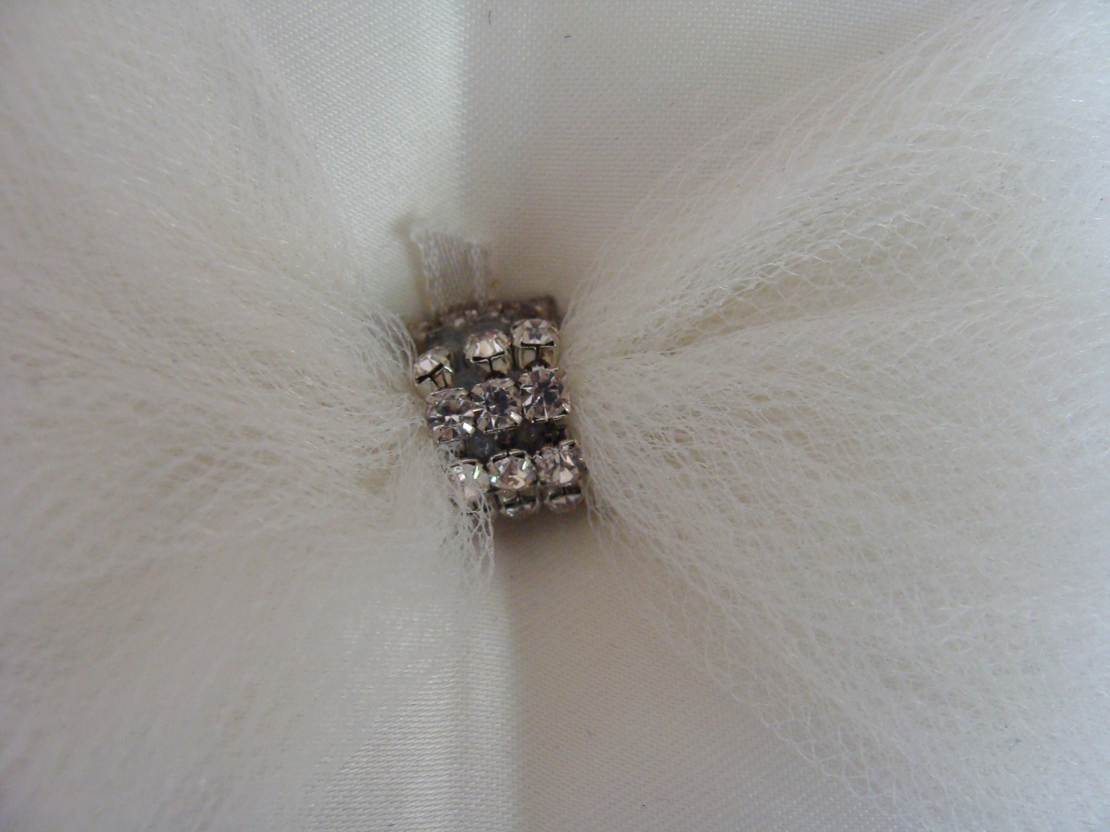New In Box White Wedding  Ring Bearer Pillow With Rhinestones By Celebrate It