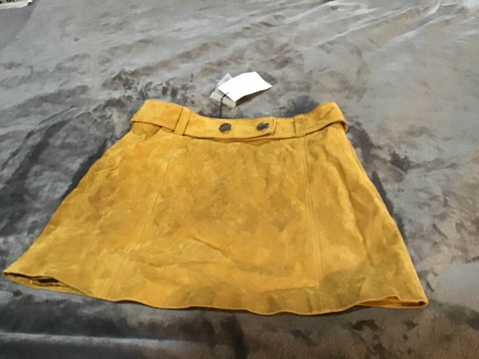Zara suede 4369/040/305 belt mini skirt new Golden brown