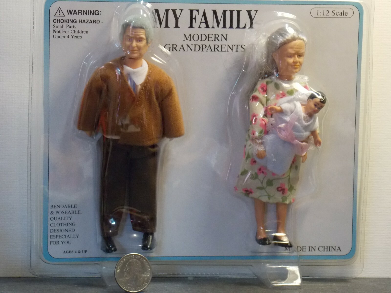 Dollhouse Miniature Doll Family Grandparents 1:12 inch scale