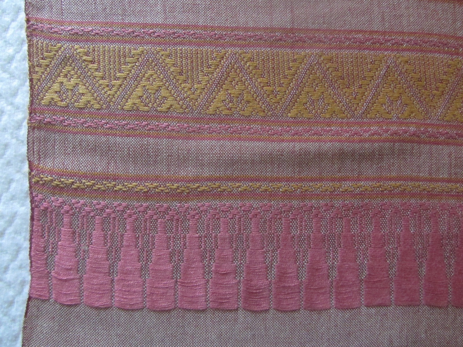 Thai Hand made /woven pink and gold  silk