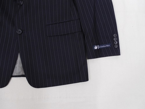 Hart Schaffner Marx Mens 100% Wool Sport Coat Blazer Navy Pinstripe 40S $550 New