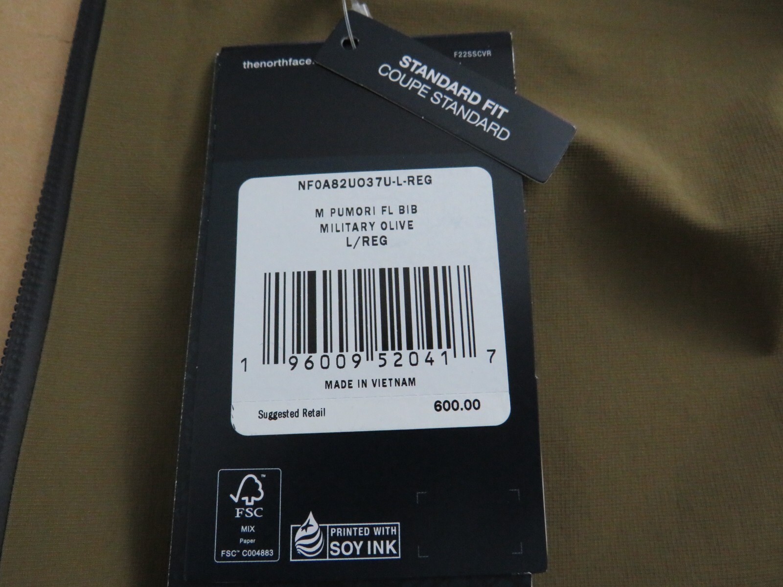 Pre-owned The North Face Mens  Pumori Futurelight Waterproof Ski Bibs Shell Pants - Olive In Pine Needle