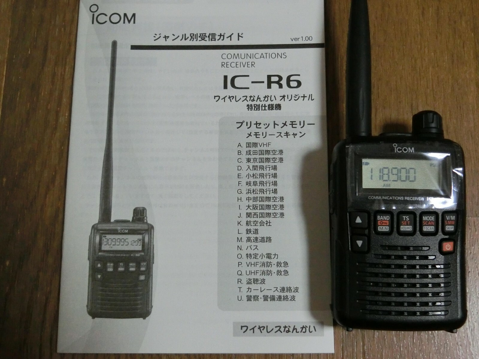 Icom IC-R6 Wideband Handy Receiver 0.100 ~ 1309.995MHz New