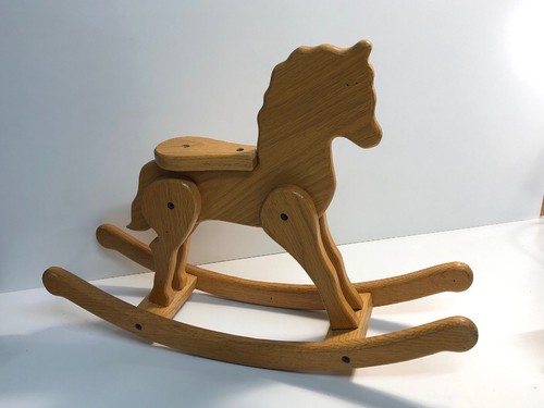 Solid Oak Small Rocking Horse Toy Decour Display