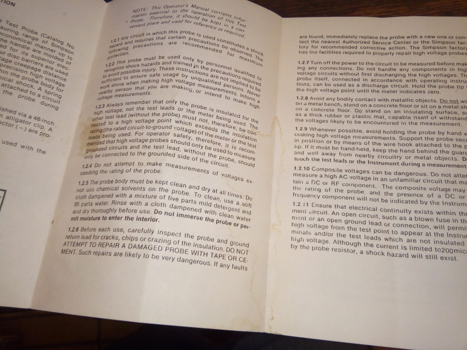 Simpson Instruments That Stay Accurate Owners Manual Simpson 260-7 Electric Co