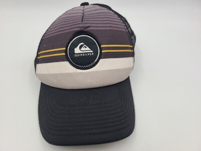 Quiksilver Mesh Trucker Snapback Hat Cap Skateboard Skate Surf Men Women Black