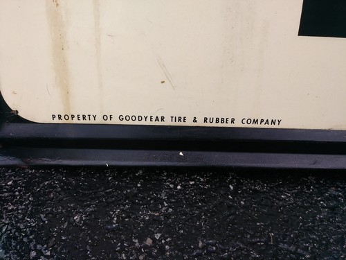 Original 1950-60s Goodyear Tires Sign self framed embossed metal Large gas oil