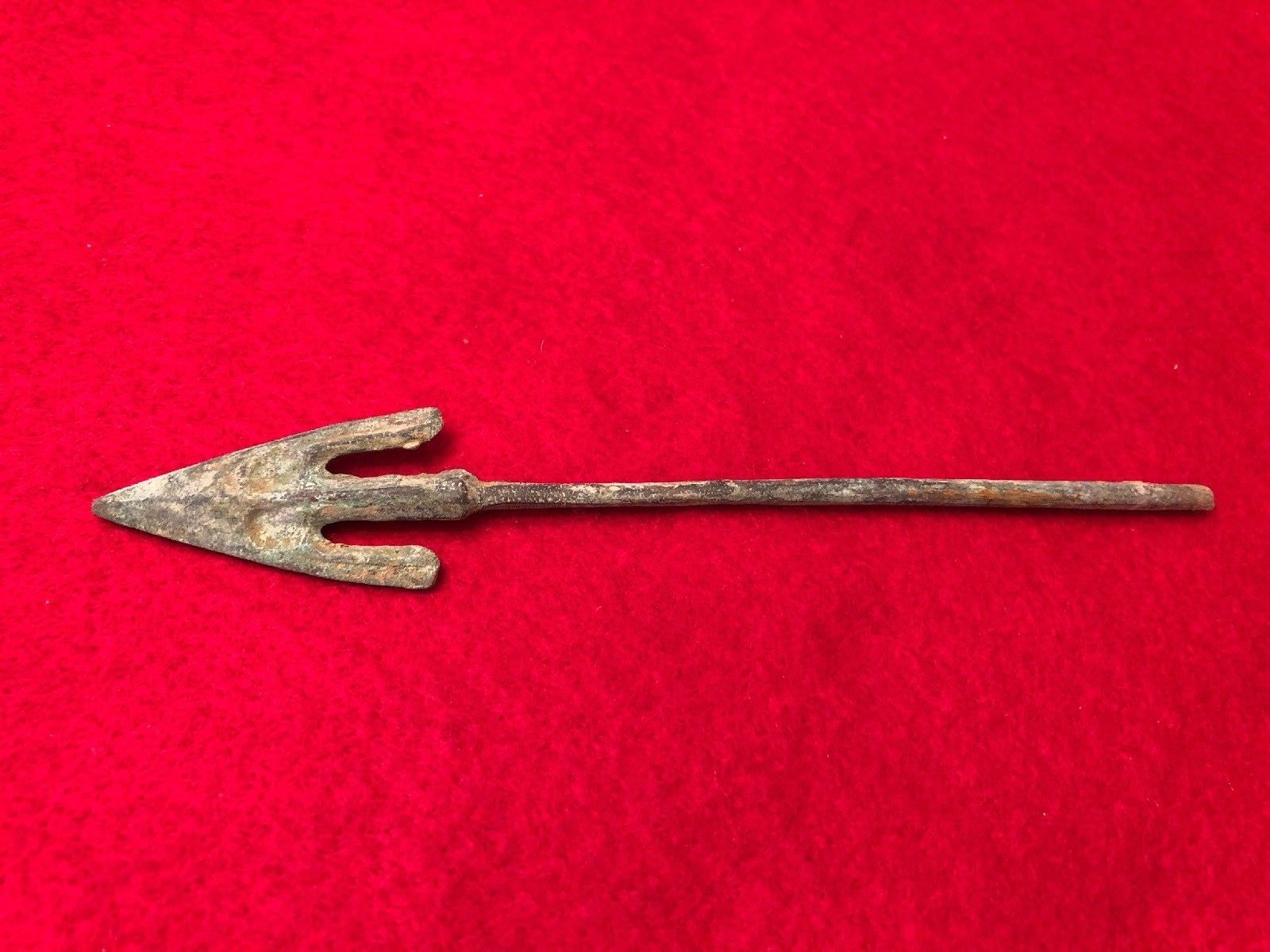 Authentic Ancient Bronze Military Arrowhead Weapon