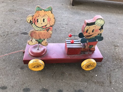 Antique Wood And Metal Pull Toy