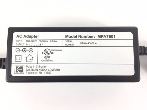 *genuine* -oem- Kodak MPA7601 AC Adapter Charger 24V 1.8A For Easy Share Printer