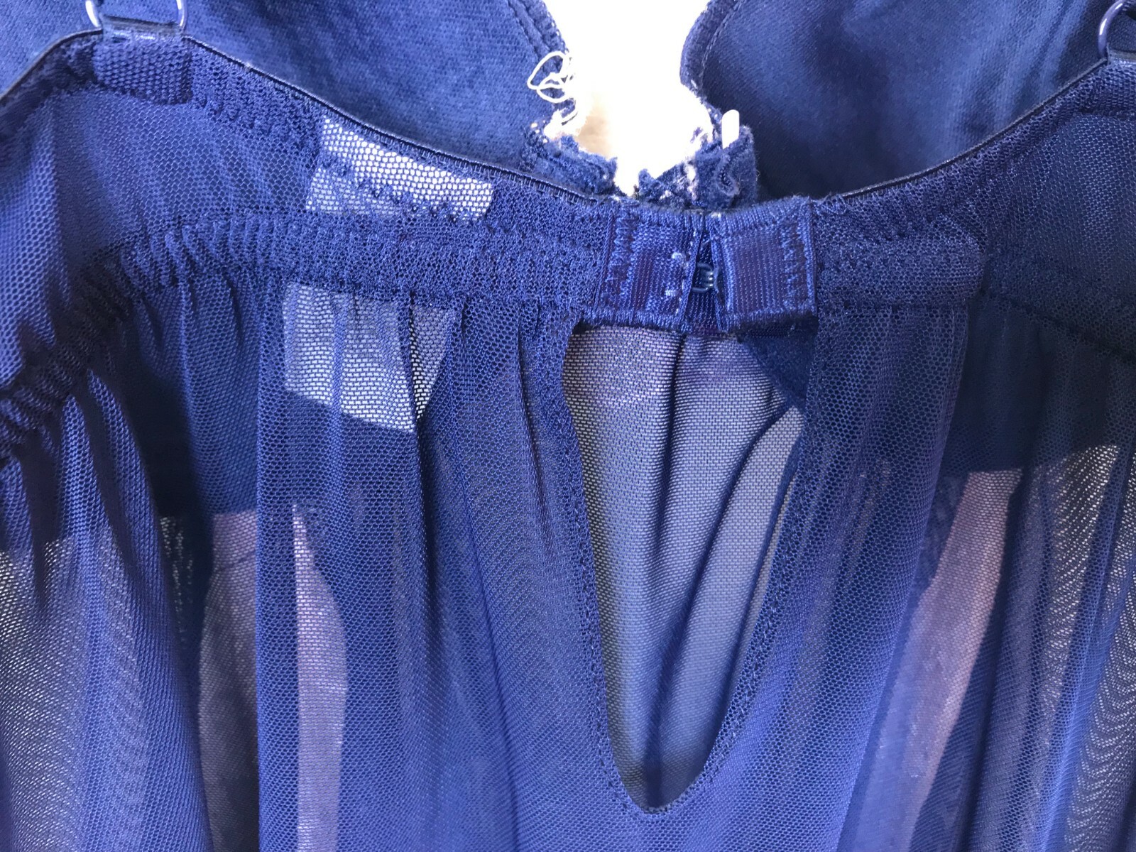 Jessica Simpson Woman Baby Doll Sz L Intimate Lingerie Lace Underwire Blue Pink