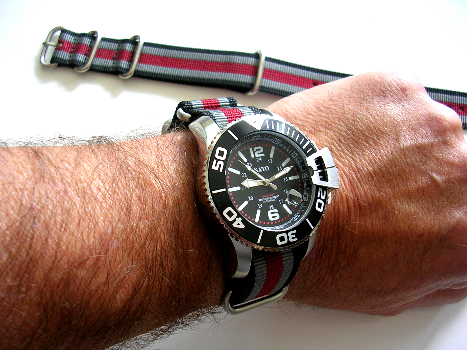 NATO G10 ® UTC HD Ballistic Nylon Military watchband strap Bond stripe IW SUISSE