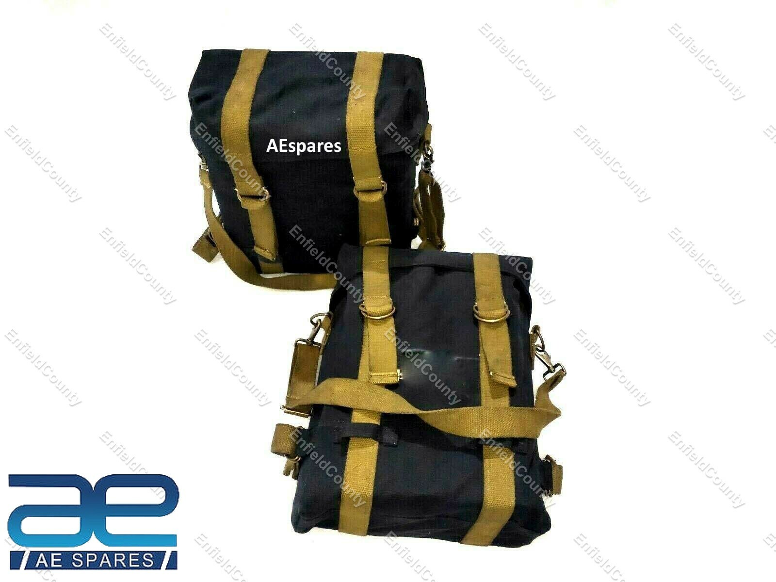 For Royal Enfield Classic 350cc 500cc Black Military Pannier Bags 