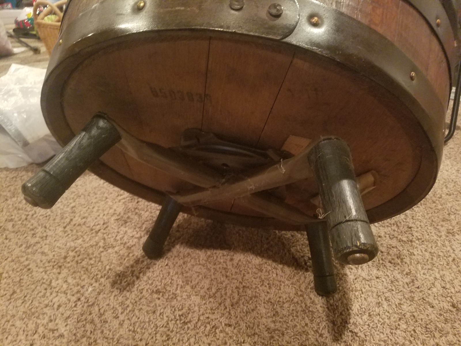 60's 70's whiskey barrel swivel chairs. Set of 5