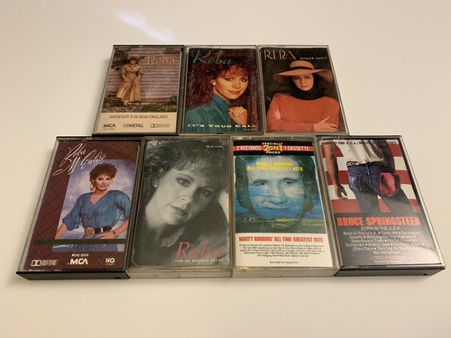 Lot of 7 Country Cassettes of (Mostly) Reba McEntire w/ Bruce Springsteen & More