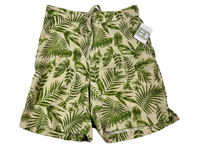 EMILY DANIELS Linen Blend Elastic Waist Bermuda Shorts Green