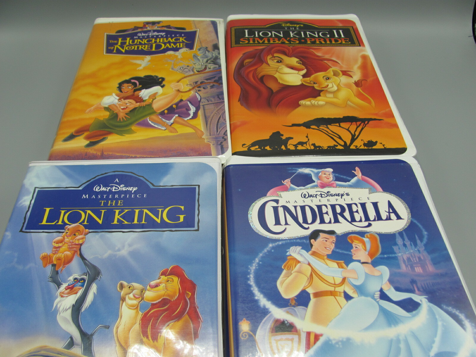 Disney Movie Lot of 4 Cinderella Lion King Hunchback Norte