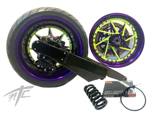 4点セット NINJA 360 OSD FAT TIRE KIT PURPLE/NEON SWITCHBACK WHEEL 06