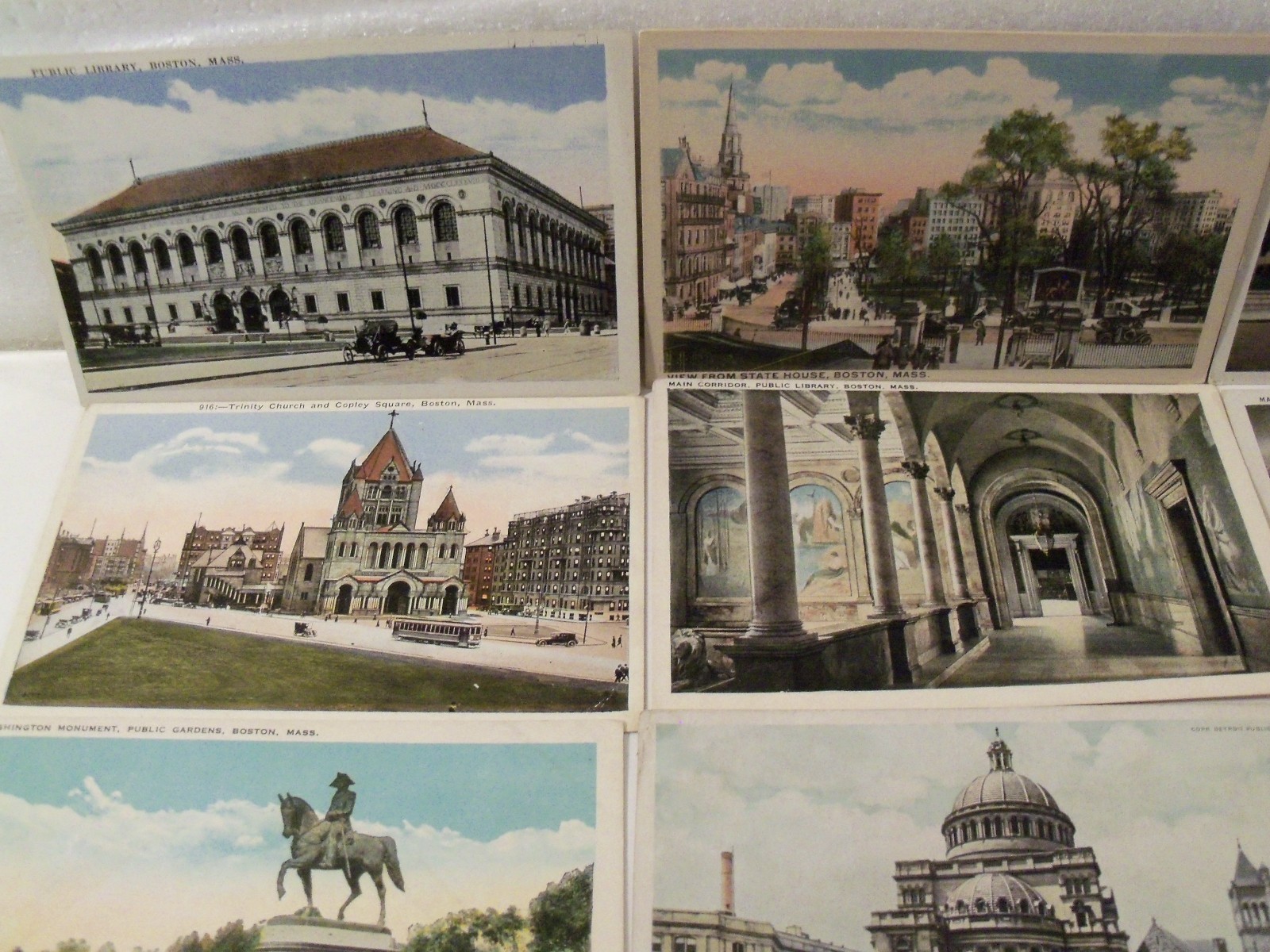 MASSACHUSETTS, BOSTON, MASS. W/B & LINEN 27 POSTCARD LOT WWI & PRE-WWII ERA #098