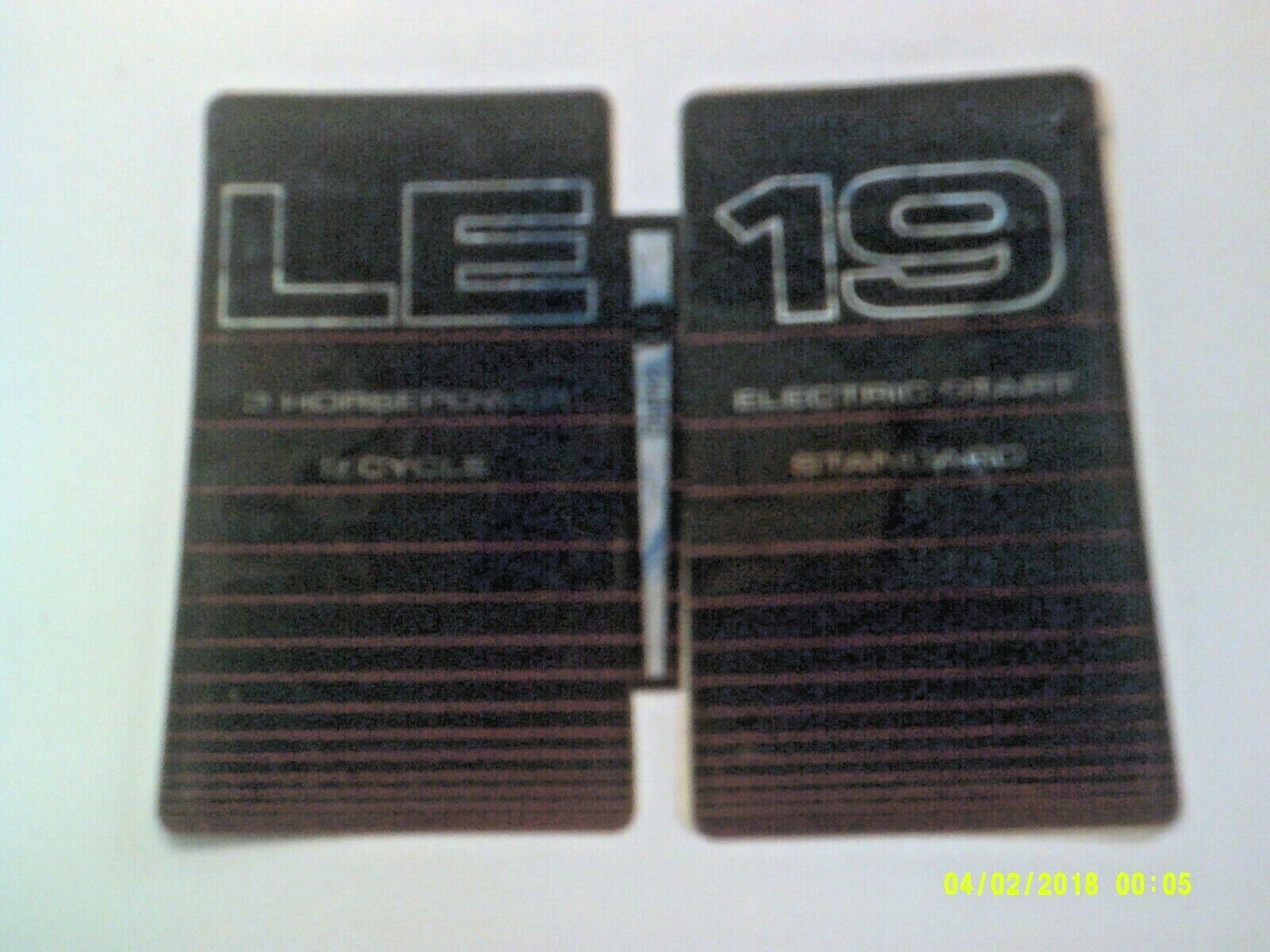 Label 24850 Genuine Snapper Le19 Series Electric Start Snow Blower