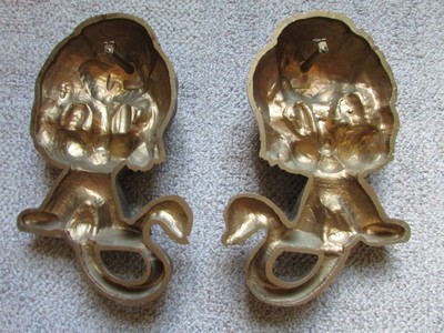 Homco Home Interiors Lions Cats Wall Hanging Plaques Set Of 2