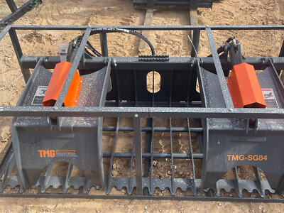 84'' Skidsteer Loader Skeleton Rock Grapple Bucket HD Dual Cylinder Attachment