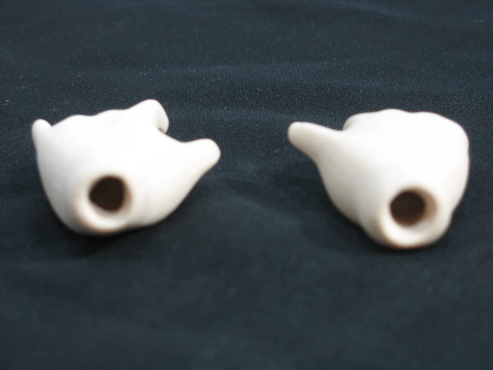Vintage Bisque Porcelain Doll Hands 2 inches long .5 inch Socket New Old Stock