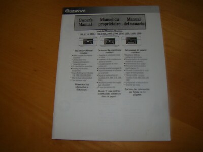 SENTRY OWNER'S MANUALFIRE SAFE PRODUCTS 1998 MULTI-LANGUAGES