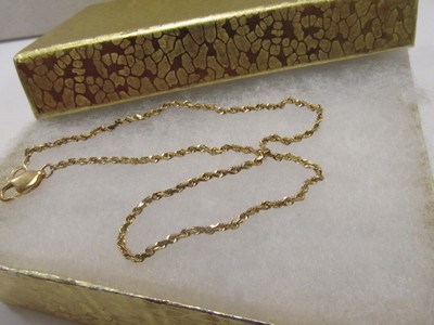 18K Gold Diamond Cut ROPE Anklet,  10in long    SALE-SAVE $250.  #1189