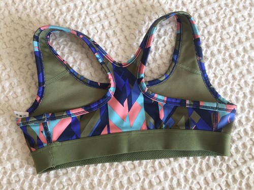 Girls Nike Sports Bra Green Coral Blue Small S