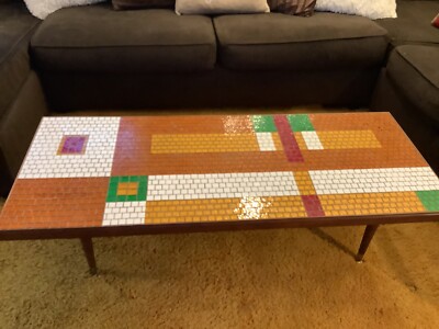 Green Weinberg Eames Atomic Era Vintage-Style FREE SHIPPING Modern Mosaic Tile Hairpin End Table Mid Century Modern