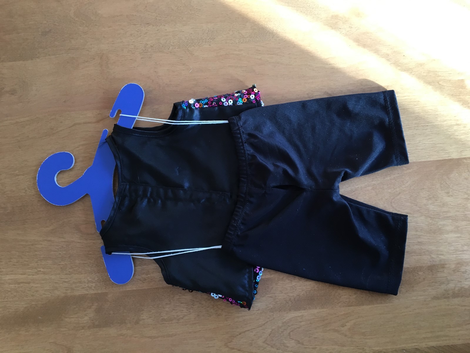 Build A Bear outfit Sequin Tank and Black Pants with Silver Star