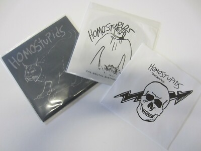 HOMOSTUPIDS 3x7'' LOT GLOW BRUTAL BIRTHDAY CAT MUSIC LO-FI GARAGE PUNK UNPLAYED