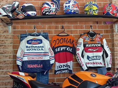HONDA REPSOL JACKET MOTORBIKE MOTORCYCLE COWHIDE LEATHER