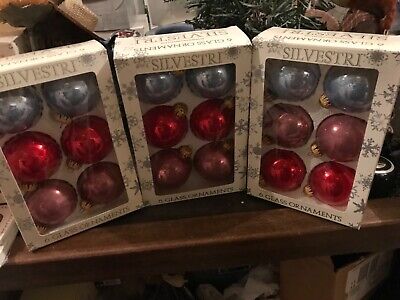 Silvestri Glass Ornaments - three boxes of six