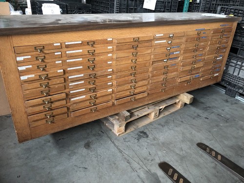 Dentist Supply Or Tool Cabinet Wood Sliding Drawers
