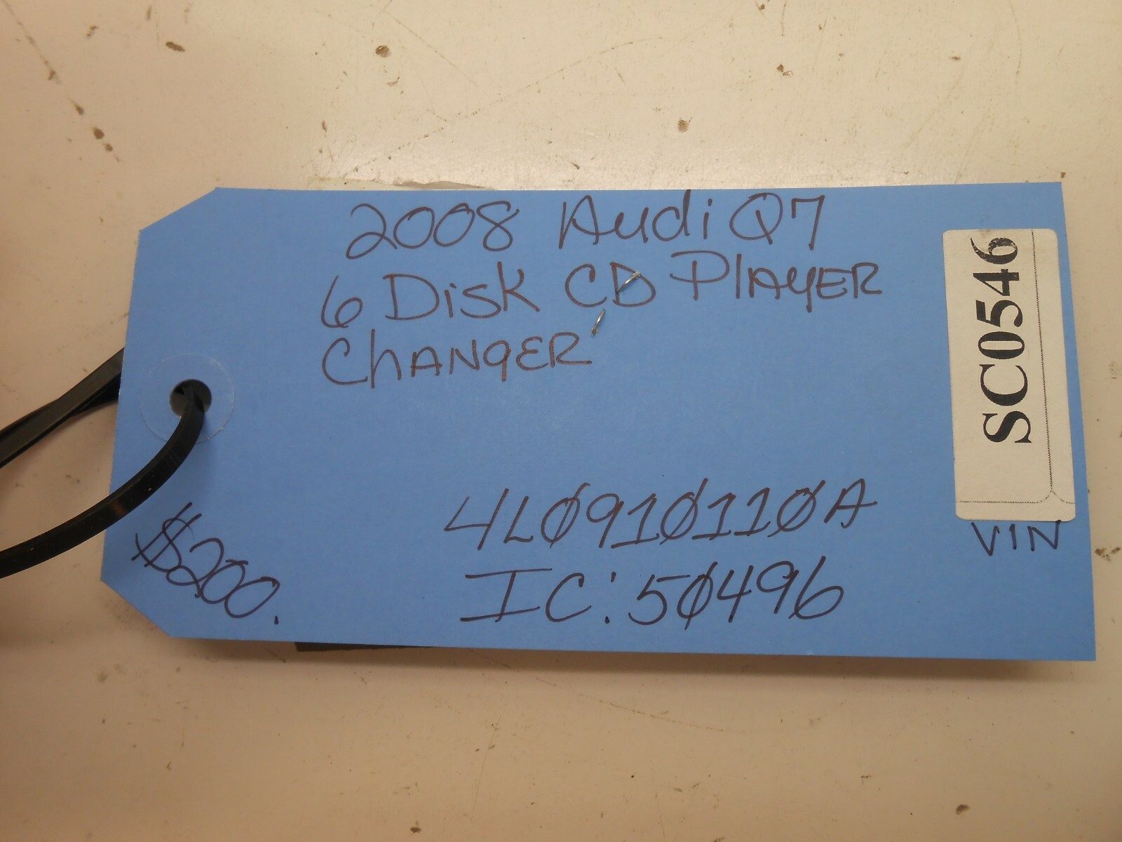 2008 AUDI Q7 6 DISK CD PLAYER CHANGER 4L0910110A IC 50496 SC0546