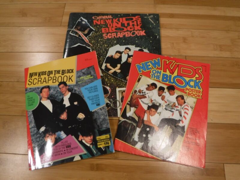 Vintage New Kids On The Block scrapbook lot poster book NKOTB