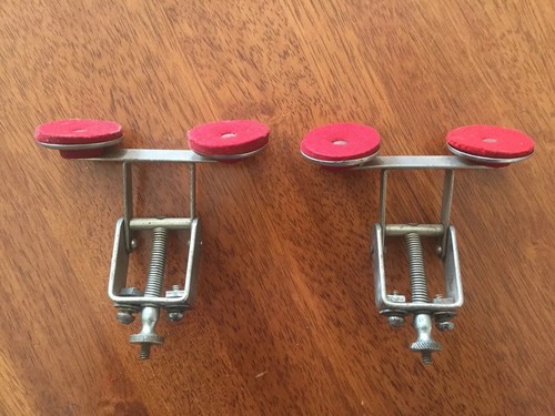 Two Vintage Pair Of Clean Nice Slingerland Radio King Red Felt Mufflers