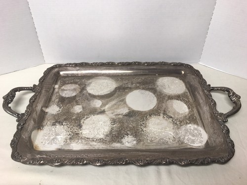 Wilcox International SAYBROOK MANOR Silverplate Ornate Butlers Tea Set Tray