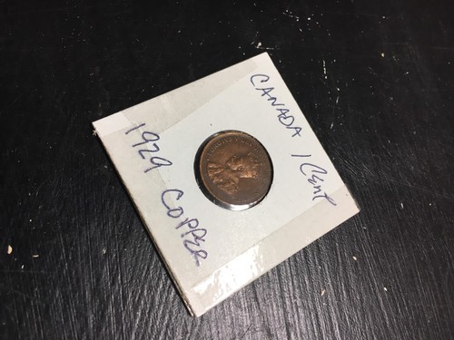 King George V 1929 Canada 1 Cent Coin COPPER Circulated FS