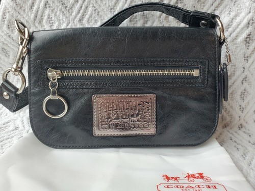 COACH Poppy バッグ ネイビー/ゴールド NEW Coach POPPY Black