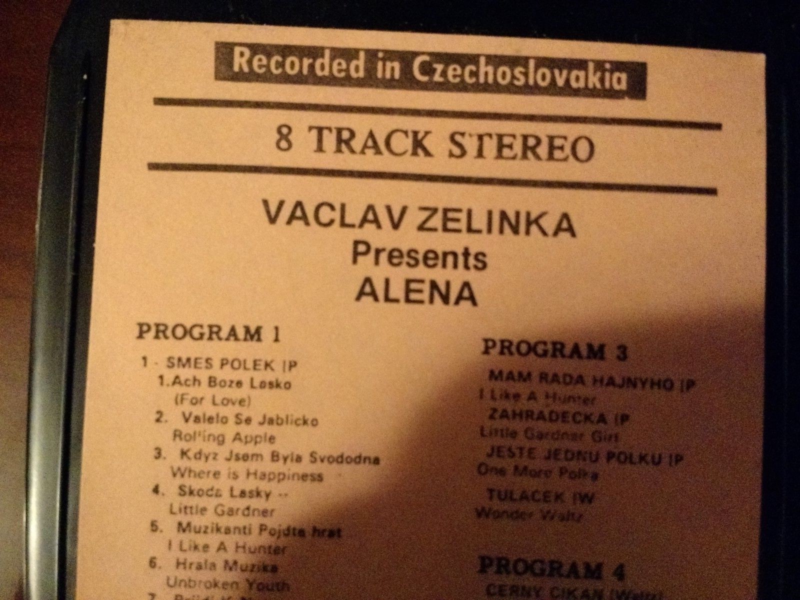 8TRACK Polkas Czech TAPE on rare Nebr. RAY records Vaclav Zelinka Presents ALENA
