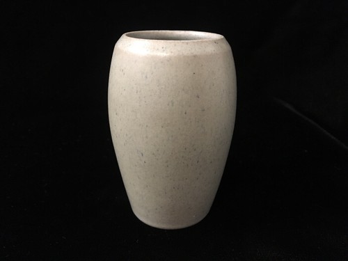 Perfect Marblehead Pottery Blue Speckled Gray Vase 3 1/2”