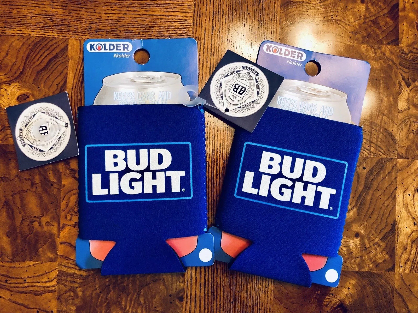 NEW 2 PACK Kolder Officially Licensed Bud Light Beer Can Neoprene Cooler Koozie