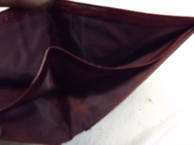 Men's Wallet Bifold Billfold Red Eel Leather