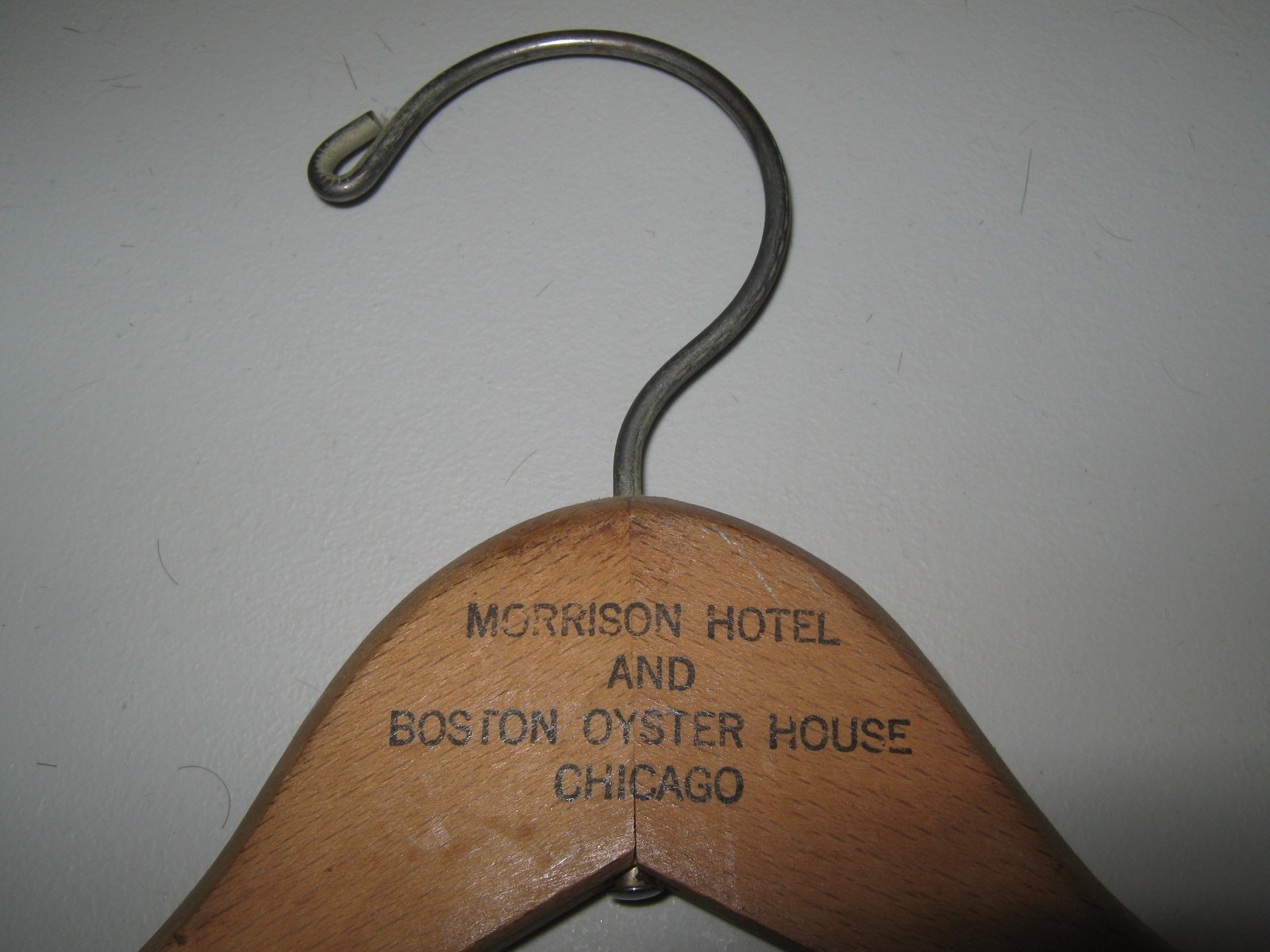 VTG Morrison Hotel & Boston Oyster House Chicago, IL Clothes Wood Wooden Hanger